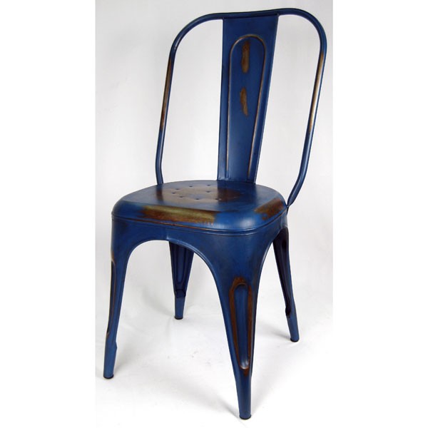Industrial Metal Chair Blue